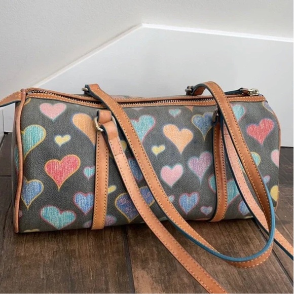 Dooney & Bourke Handbags - Dooney and Bourke Canvas Genuine Leather Handbag Shoulder Bag Purse